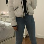 Cropped White Puffer Jacket Size M Photo 0