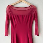 Chiara Boni  Gown Alidora Mesh Quarter‎ Sleeve Maxi Dress Red Size 42 (6) Photo 8