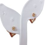 14K 14KT Karat Two Tone White Yellow Gold Intertwined Heart Puffy Stud Earrings Photo 4