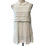 Free People size small white Twice As Nice gauze high low tunic top buttons back Photo 9