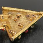 Vintage Unsigned Enamel Christmas Tree w/ 4pairs Of Earrings Holder Brooch Set Photo 6