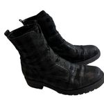 Gabor Plaid Black/Gray Metallic Combat Ankle Boots, UK 6/US 8.5 Black Photo 2