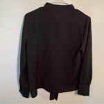 Molly Bracken Lili Sidonio  Button Down Tie Neck Blouse Black Photo 7