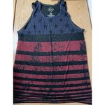 B95 Women’s Patriotic American Flag 🇺🇸 Tank semi Sheer Swimsuit Cover Up OS Blue Size L Photo 0