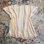 Aerie  Kimono Fringe Striped Swim Coverup Photo 0