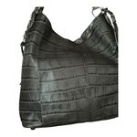 G.I.L.I Gray Croc Embossed Genuine Leather Satchel Handbag. Photo 7