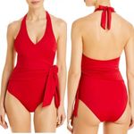 ONIA NWT ‎ Elena Halter One Piece Swimsuit in Red Rock Size Small Photo 1