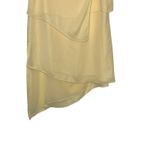 White House | Black Market WHBM Women's Top Tank Lined Tiered Tunic Asymmetrical Sleeveless Yellow Small Photo 4