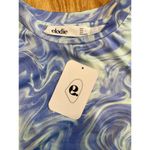 Elodie  T-Shirt Women's Medium Blue Tie Dye Cinch Back Short Sleeve Pullover B62 Photo 1