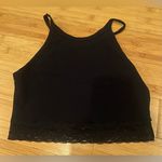 Target Black Lace Crop Top High Neck Photo 0