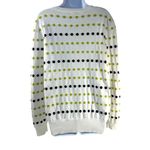 Spanner Golf Womens White Cardigan Size XXL Polka Dots Green & Black Preppy Photo 1
