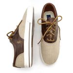 Ralph Lauren Polo Vaughn Saddle Shoes Mens Size 9 Linen Leather Low Top Sneakers Photo 1