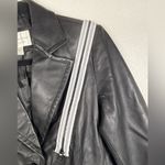 Worthington  Women's PM Black Leather Jacket Genuine Lambskin Racer Stripe Detail Photo 5