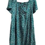 Bloomchic Turquoise White Floral Dress Size 12 Photo 0
