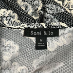 Sami & Jo  Women's Lace Embroidered Black Cream 3/4 Sleeve Dress Size M‎ Photo 2