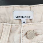 We Wore What  Cream Denim Cut Off Shorts NWT Size 24 Natural Revolve jean shorts Photo 4