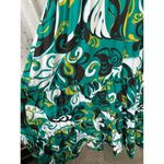 Coconut Moon Hawaiian Aloha Adjustable Spaghetti Straps Tiered Maxi Dress M Green Size M Photo 2