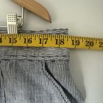 Rafaella  Linen Pants Womens Size 14 Blue Striped Ruched Capris Nautical Beach Photo 5