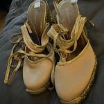 Zigi New York Cork Gladiator Strappy Tie Up Wedge Sandals gold Sz 10 Photo 0