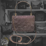 Estee & Lilly Taupe Snap Closure Shimmer Snake Skin Box Clutch Handbag Photo 11