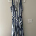 Tularosa Reese Sleeveless Plunging Neckline Open Back Striped Jumpsuit Size XS Photo 3