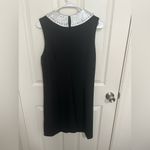 Betsey Johnson Betsy Johnson Rhinestone and Pearl Peter Pan Collar Black sleeveless Shift Dress Photo 4