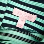 Lilly Pulitzer  | Navy Green Stripe Shift Dress Short Sleeve Short | Size Medium Photo 7