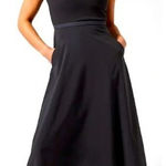 Athleta NWT  Ryder Dress XL Black Sleeveless Breathable Midi‎ Length Pockets Photo 0