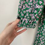 ASOS  | Green and Purple Floral Mini Tea Dress with Twist Front Size 8 Photo 3