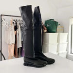 Clergerie Paris Modena Leather Over The Knee Flatform Boots Size FR 37 NIB Photo 3