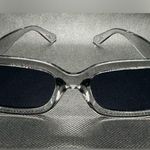 Trendy Y2K fashion sunglasses clear grey square One Size fits all NWT Gray Photo 2