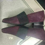 Clarks  Burgundy Suede Low Heel Loafers Photo 2