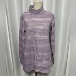 Women's Deux More Double Knit Pullover Tunic Mock Turtleneck Sweatshirt Purple Photo 1
