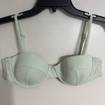 Madewell  Women's Ribbed Balconette Bikini Top In Iced Mint Size Large Photo 1