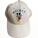 Disney Vintage  Mickey Mouse Baseball Cap 100% Cotton Embroidered Khaki 80's Photo 0