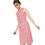 Boden Martha Geometric Print Dress Sleeveless Fitted Work Cocktail Party 8P EUC Red Photo 1