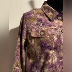 Christopher & Banks EUC  Purple and Brown Tie Dye Leaf Button Down Jacket size SP Photo 1