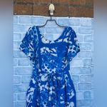 Jams World womens dress blue floral doodle ruffled hem waist tie vintage small Photo 7