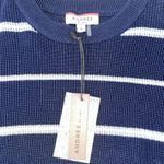 Andree by Unit Andree By‎ Unit Womens Small Flutter Sleeves Knit Shirt Navy Blue Stripe Coastal Photo 2