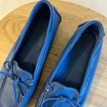 L.L.Bean  Bright Blue Genuine Leather Bow Moccasin Driving Shoe Size Size 7 Photo 9