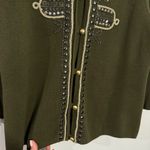  Military Embellished Cardigan Jacket Olive Green Size Medium‎ Chico's 1 Photo 8