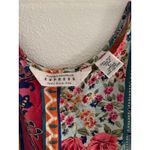 Vintage Silk Tank Top Womens Large Floral Striped 90s Boho Artsy Pink Photo 3