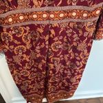 London Style Collection Floral Print Dress V-Neck Long Sleeve Casual Red Size 16 Photo 8