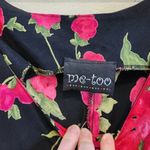 Me Too  Vintage VTG Floral Print Red Black Rose Midi Dress Size Small Photo 1
