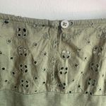 J.Crew  Mercantile Olive Green Eyelet Linen Long Sleeve Blouse Photo 5