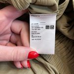 Uniqlo Olive Green Pleated Cropped Wide Leg Pants Photo 2