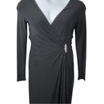 Lauren Ralph Lauren Black Long Sleeve Evening Gown Size 6 Formal Photo 2