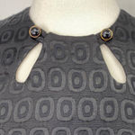 Milly Shift Dress Black Jacquard Textured Geometric Pattern Mod Cutout Womens 10 Photo 3