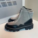 Marc Fisher Deric Lug Sole Bootie In Grey/Black Suede Leather Sz 8 NEW Photo 3