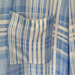 Diane Von Furstenberg  Carter Blue White Plaid Sheer Button Down Shirt size 8 Photo 7